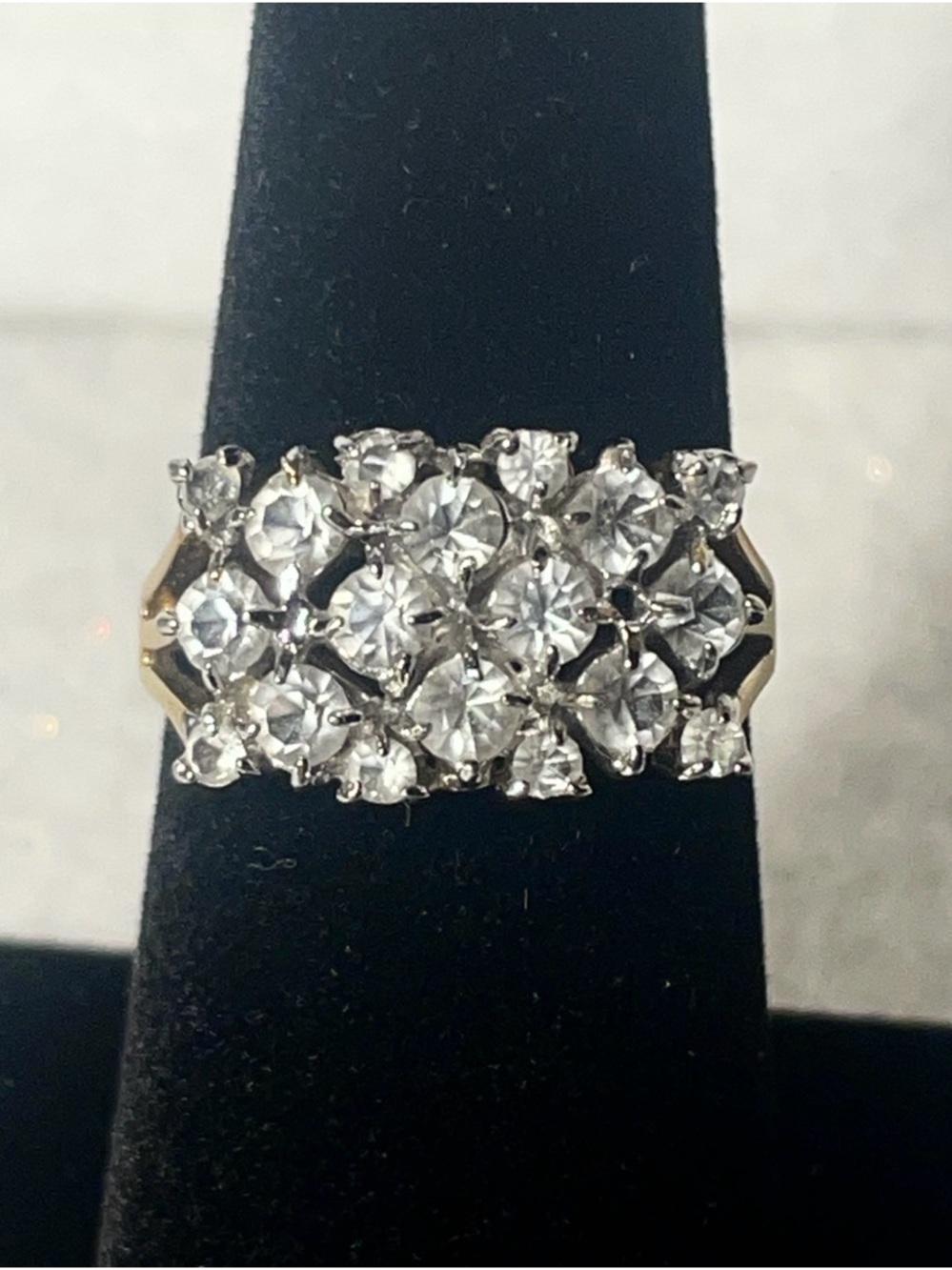 14KT GD Electroplated Cluster Ring by Uncas Size 7